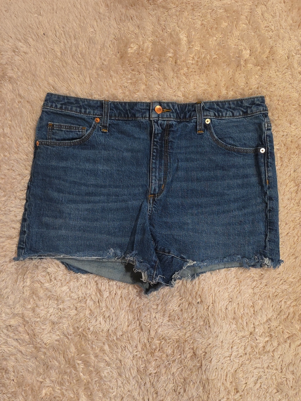 Universal Thread Dark Blue Distressed Denim Shorts